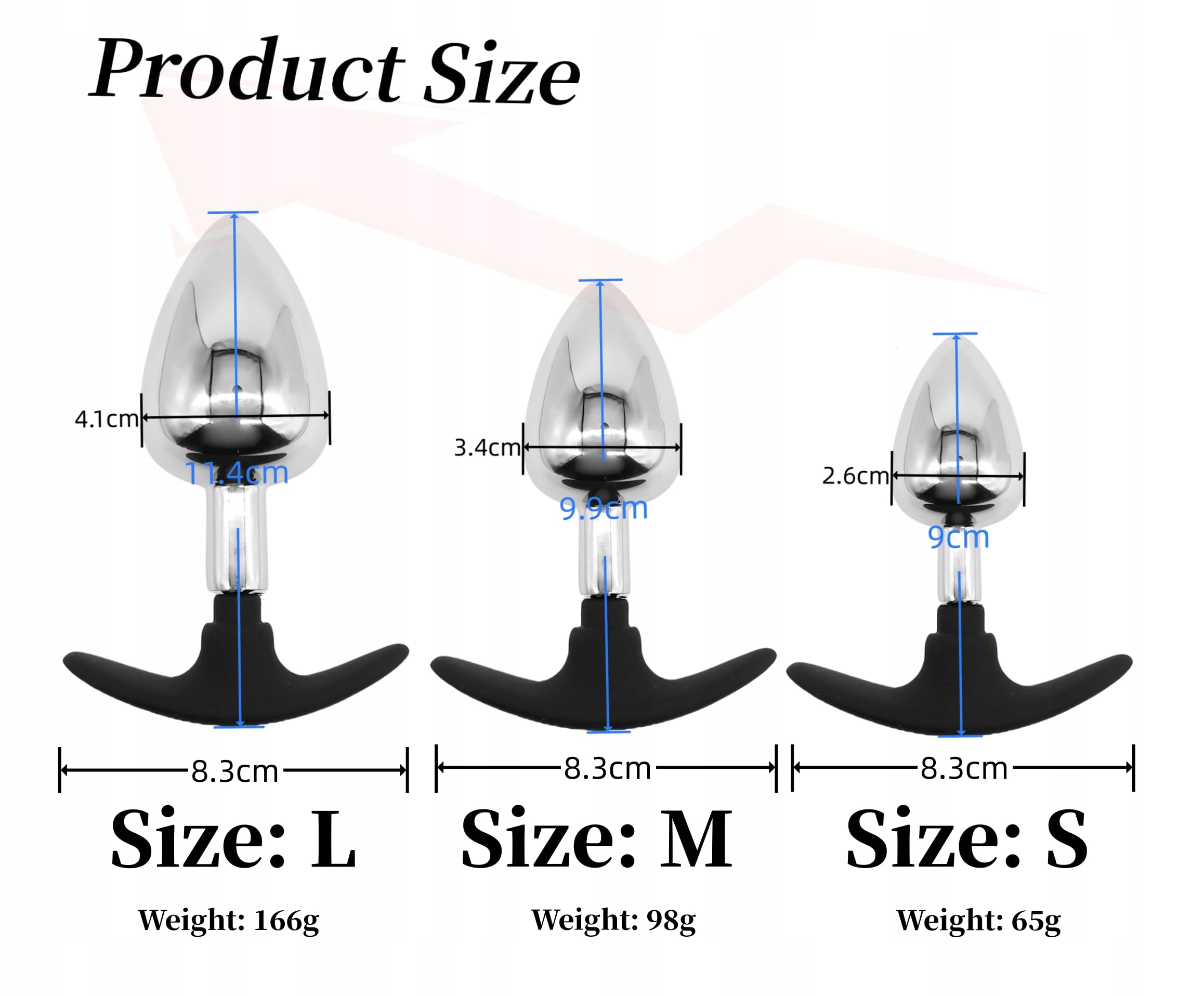 METALOWY ZESTAW ANALNY DLA KOBIET I MĘŻCZYZN SILIKONOWY BUTTPLUG PROSTATY — miniatura 3