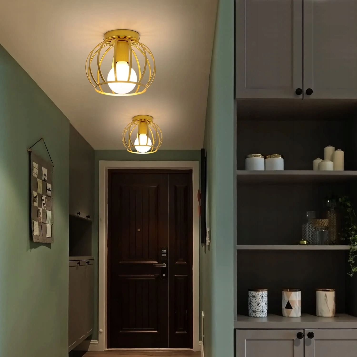 LAMPA SUFITOWA W STYLU VINTAGE DO PRZEDPOKOJU E27 Długość/wysokość 19.5 cm