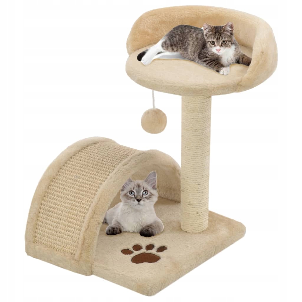 Fionshop 262659751 Škrabadlo pro kočky sisalové sloupky 40 cm béžové a hn