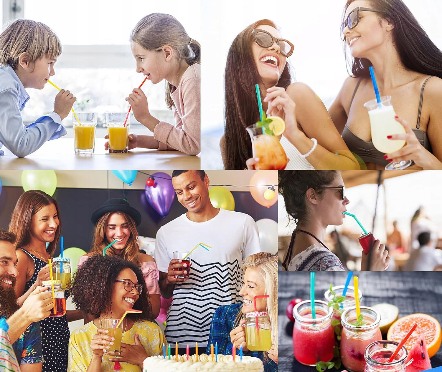 SŁOMKI RURKI DO PICIA ŁAMANE PLASTIKOWE JEDNORAZOWE KOLOROWE ZESTAW 300szt EAN (GTIN) 4049025021955