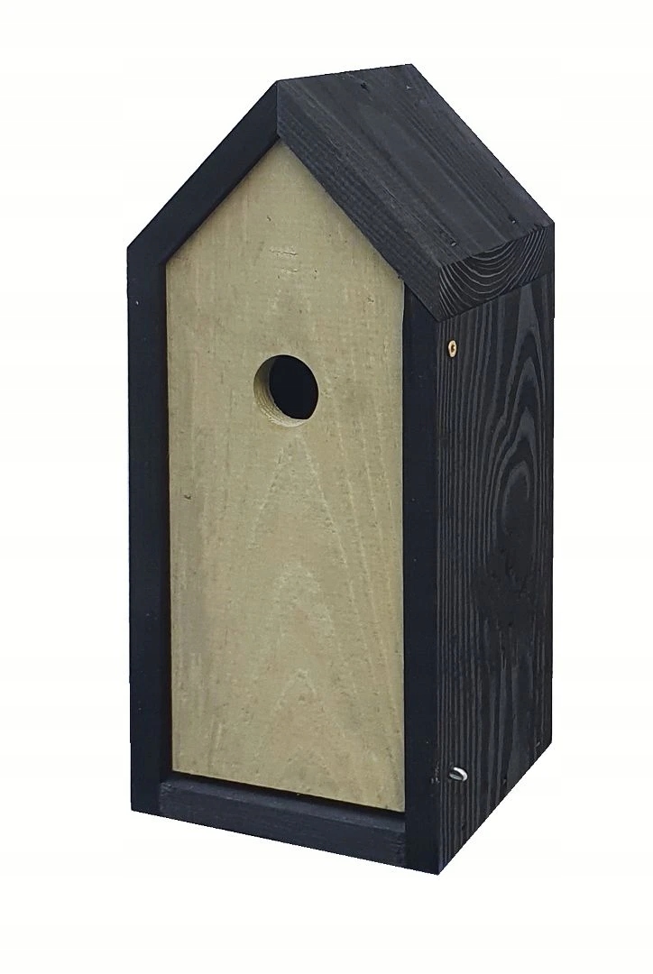 Vysoká hnízdní budka z borovicového dřeva – ekologický domeček pro ptáky