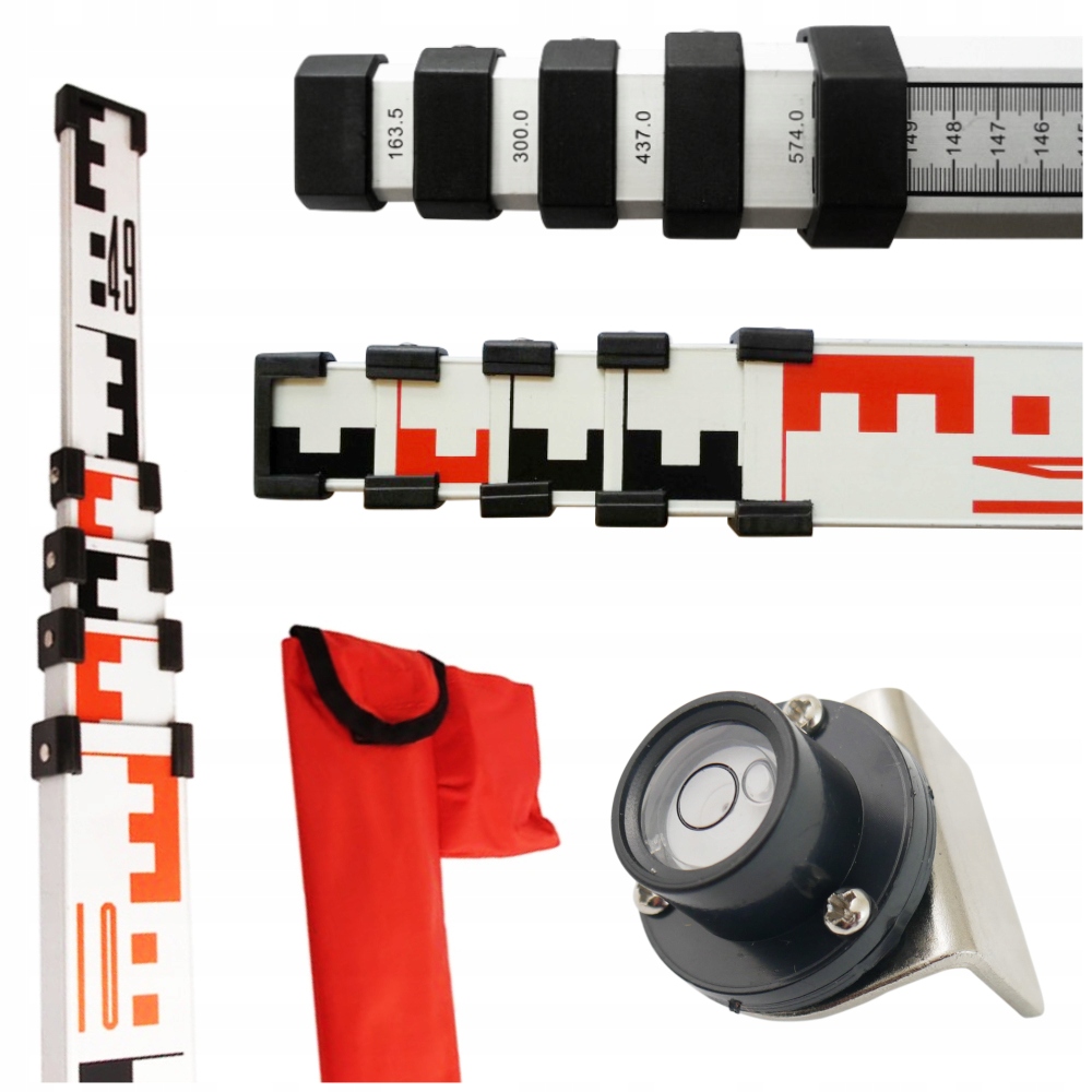 Teleskopická lať 7 m LT7M Lamigo s geodetickým a milimetrovým dělením