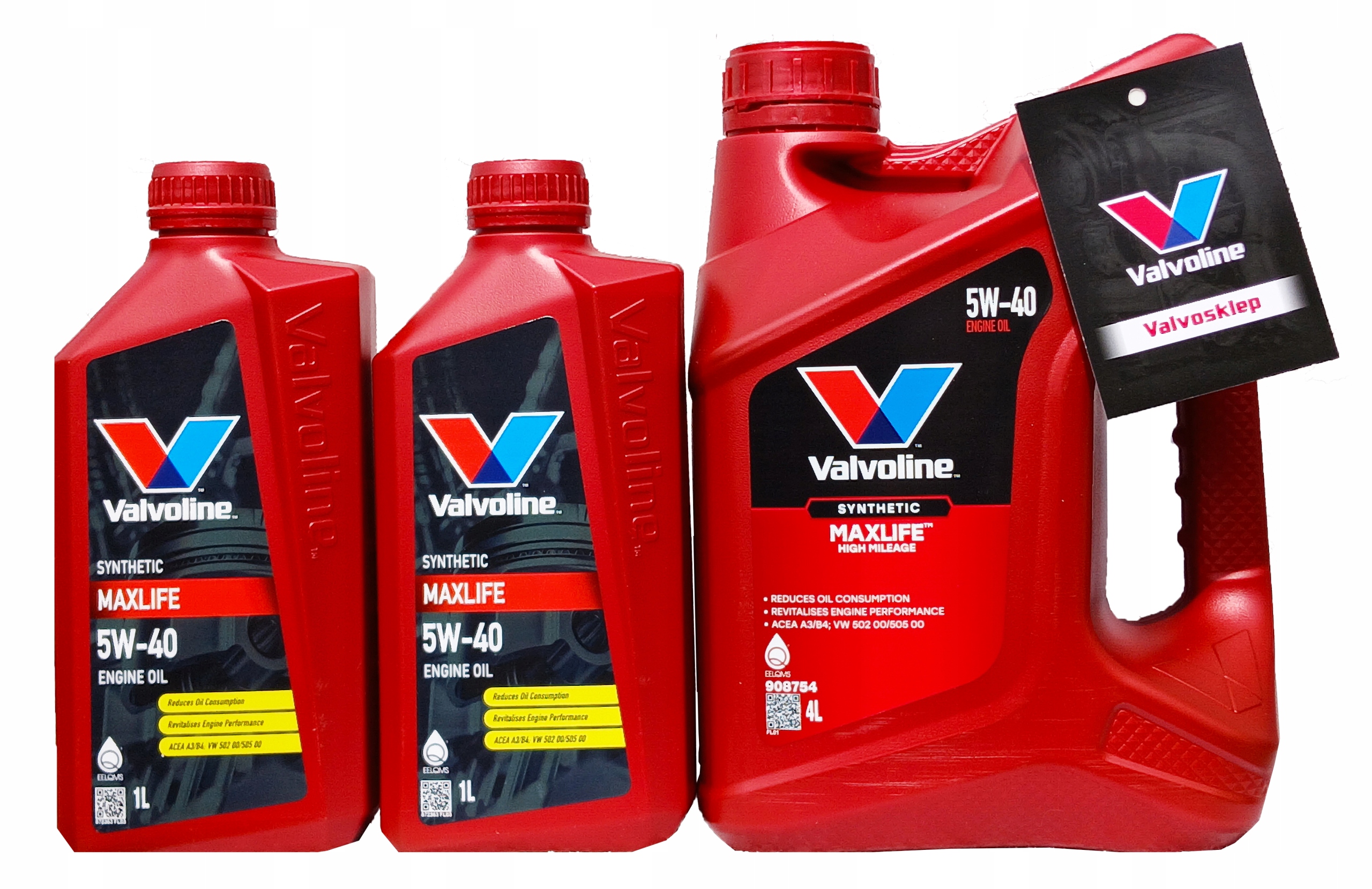 Valvoline MaxLife Synthetic 5W40 6L Nowy 4L 1L 1L Zawieszka