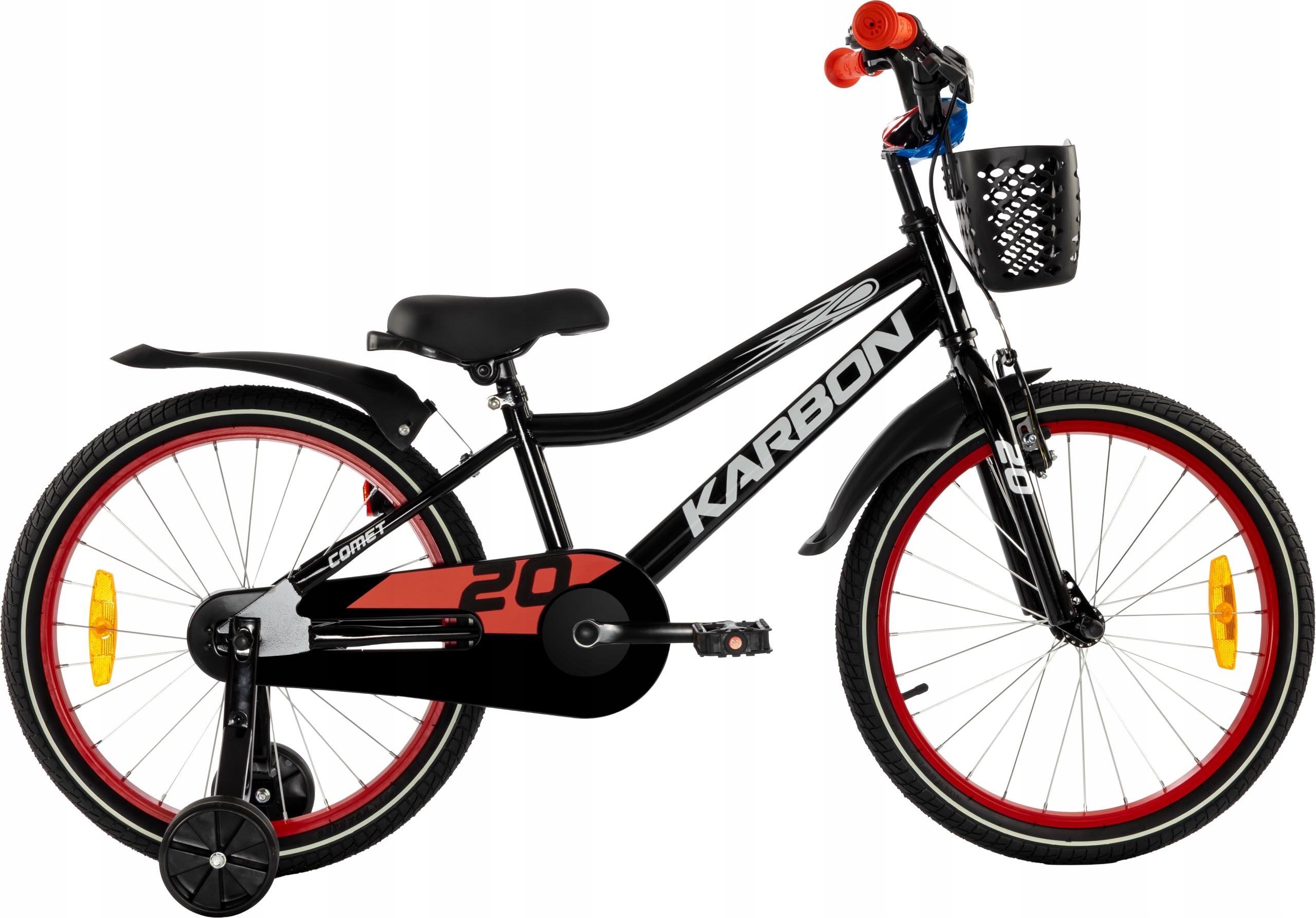 Rower Karbon Comet 20'' Dla Chłopca Z Kółkami Bocznymi Rowerek Czarny