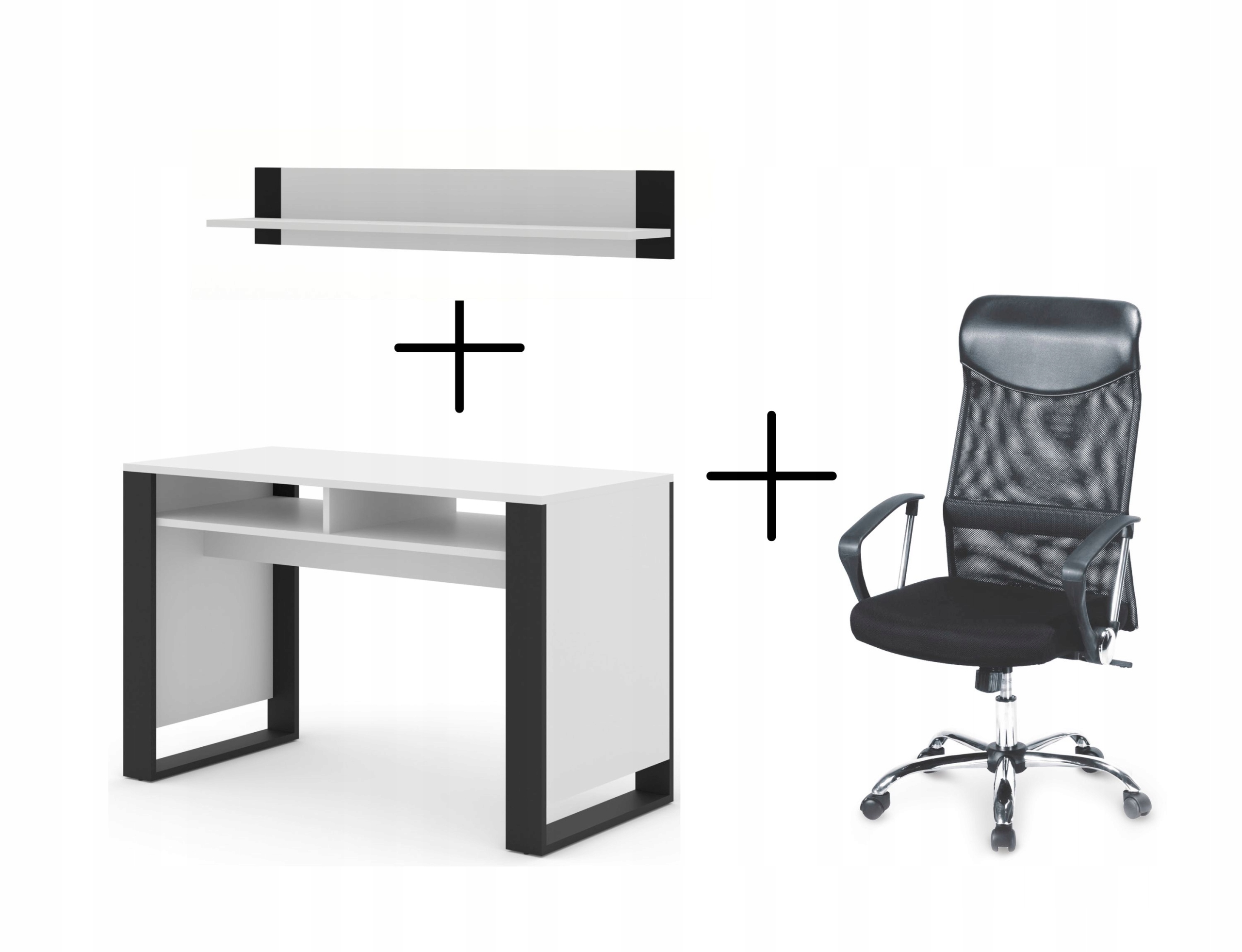 Psací stůl Mondi 120x55x75 cm bílý mat křeslo Vire police Mondi