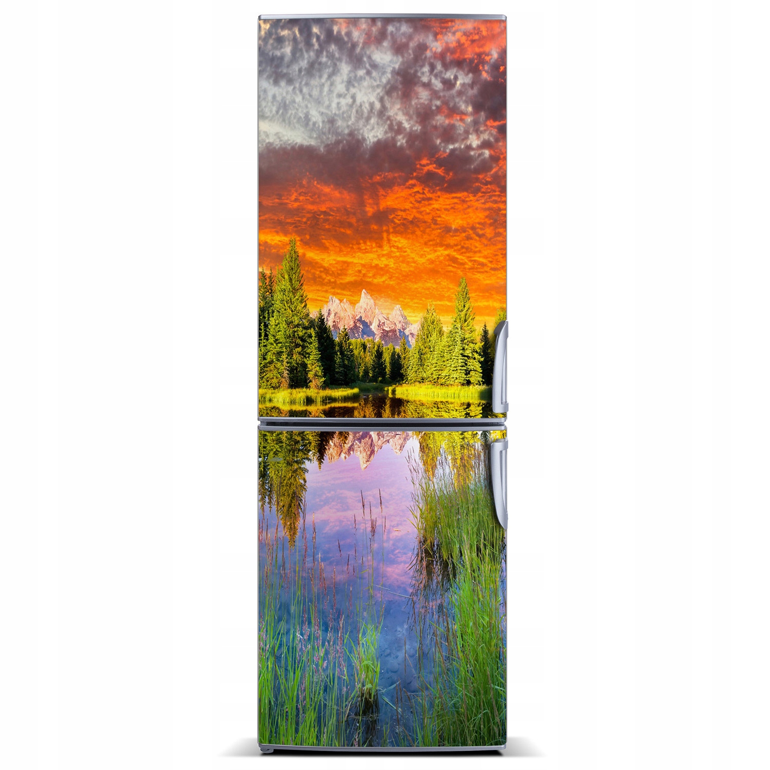 

Magnetyczna Matana lodówkę Jezioro w lesie 60x180