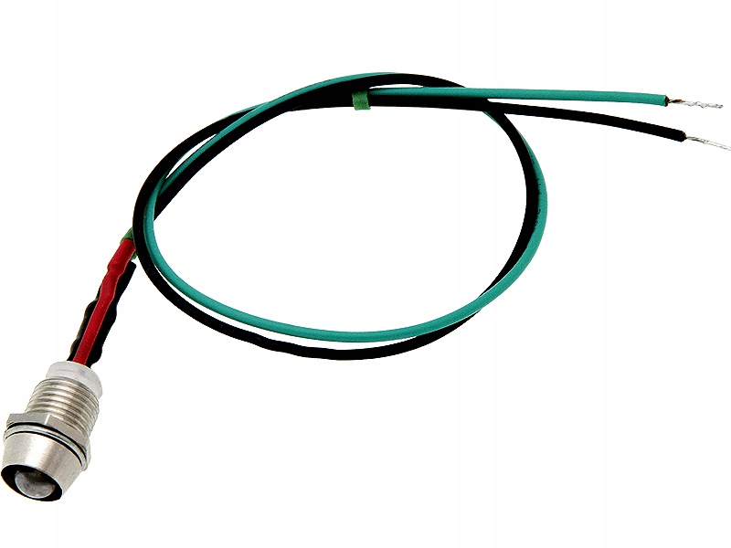 

kontrolka Led 5mm 12V pomarańcz mig z przew -metal
