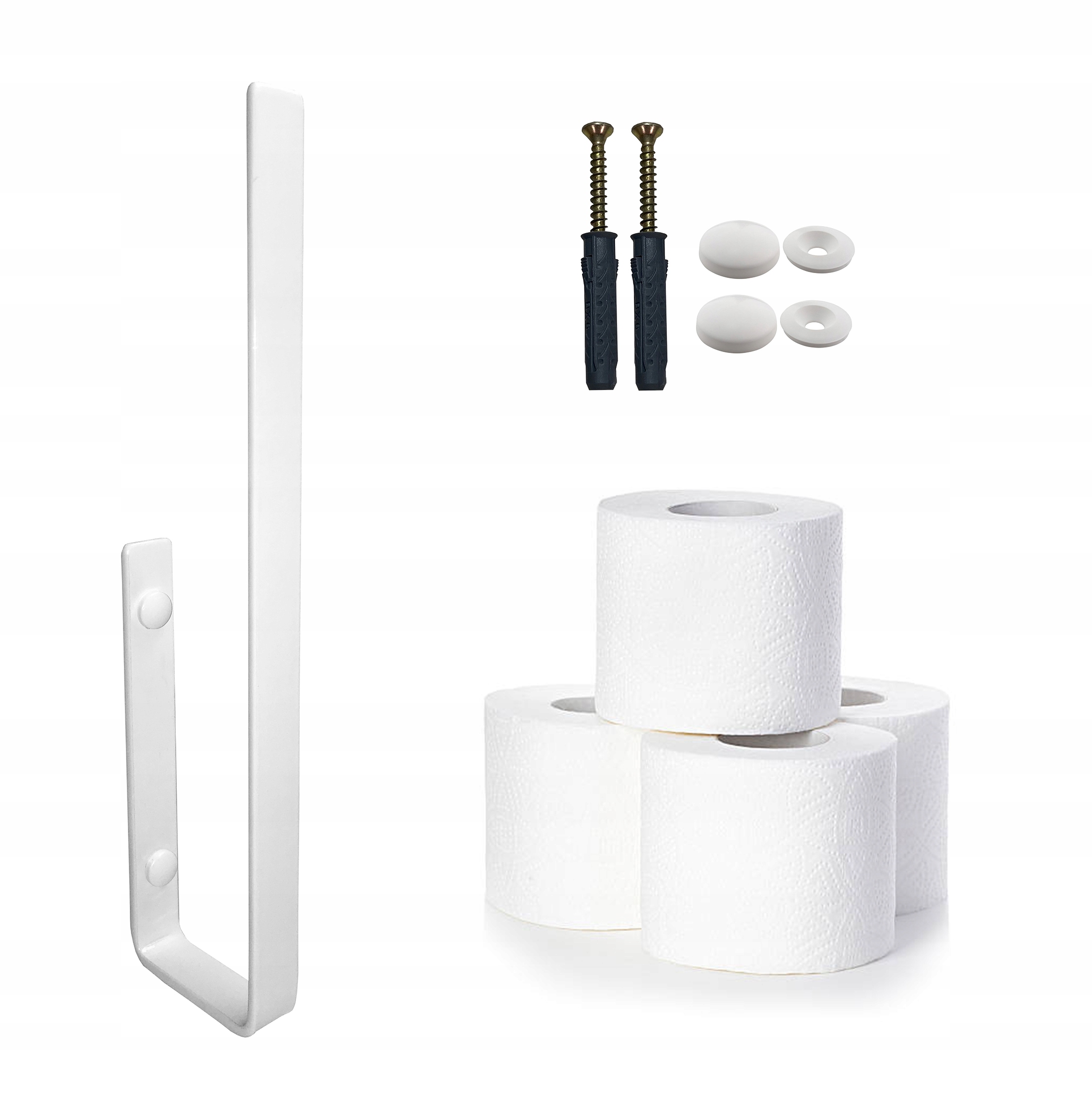 

Uchwyt Wieszak papier toaletowy Zapas 3 Rolki Loft