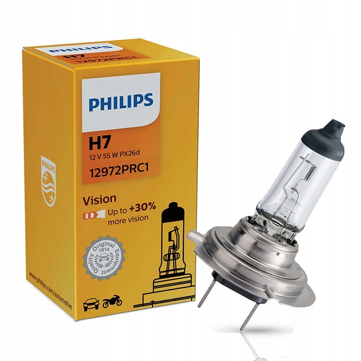 

H7 12V 55W PX26d Vision +30% 1szt. Philips