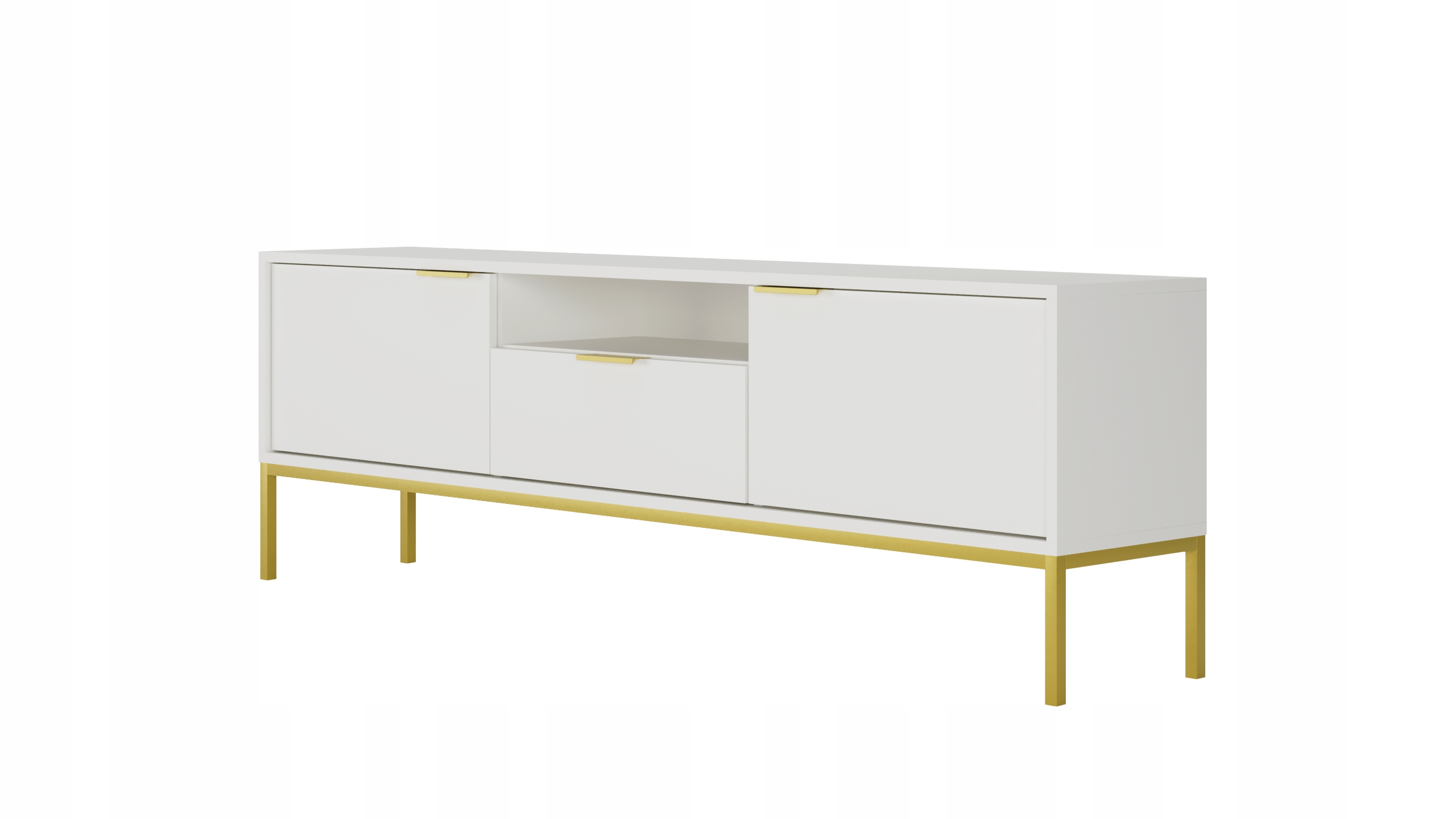 Szafka Rtv Austin 175cm biały & złoty