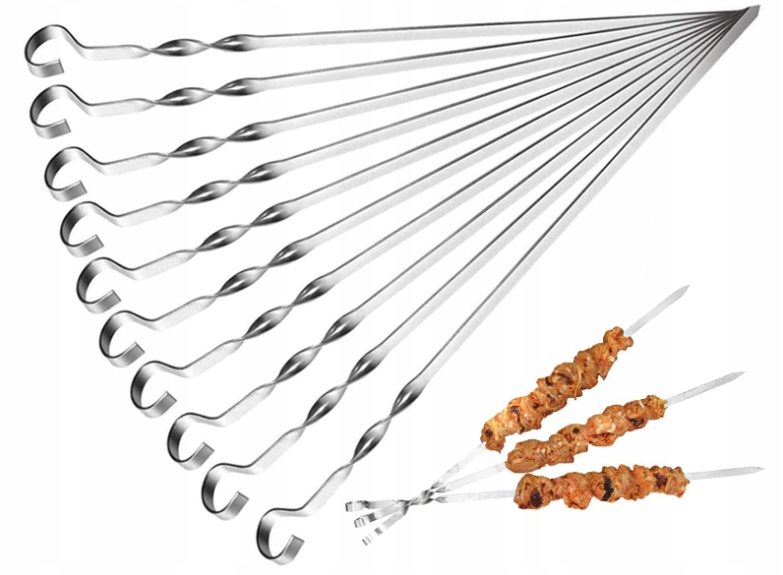 SZPIKULCE SZAMPURY DO MIĘSA SZASZŁYKÓW 60CM 10SZT