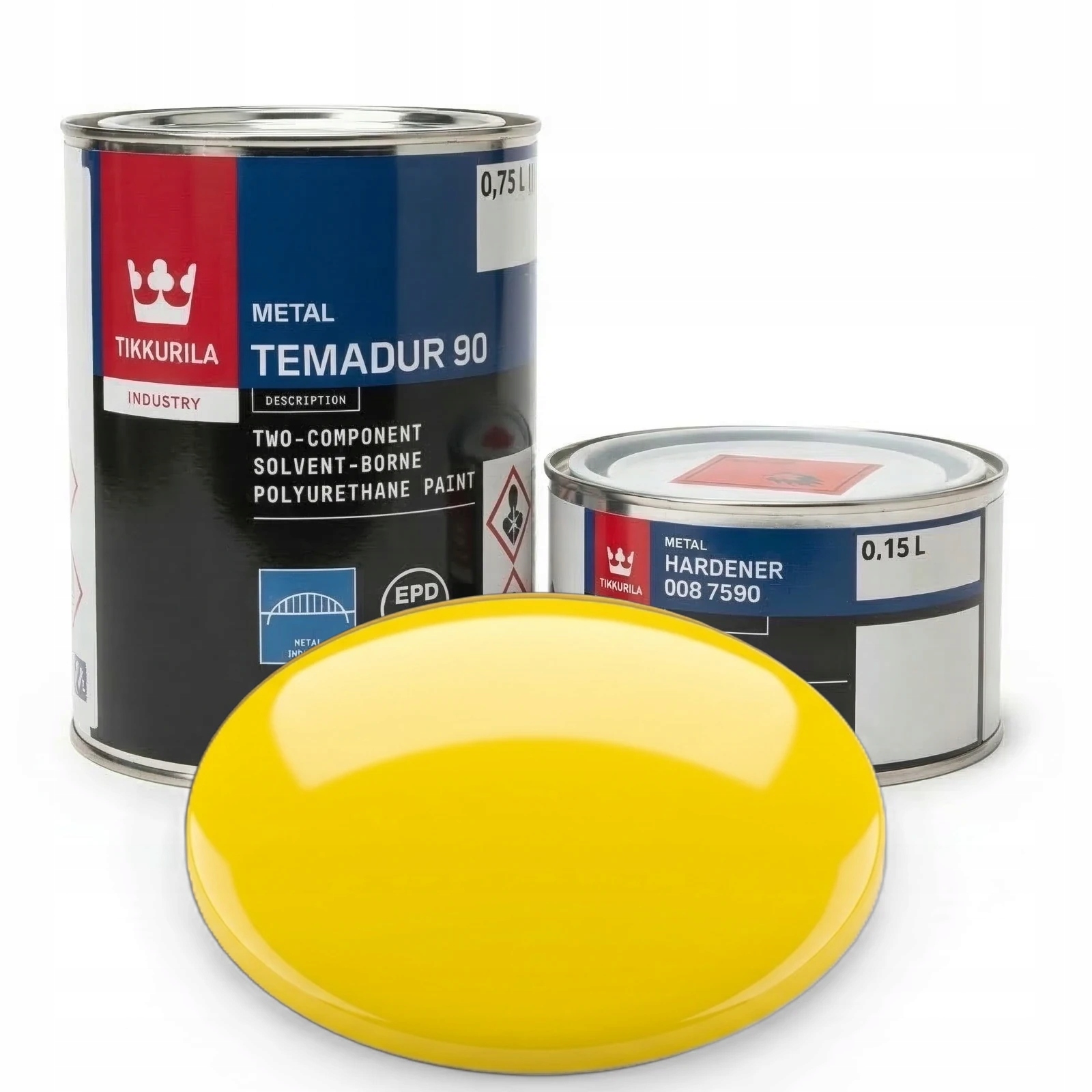 Farba Poliuretanowa Temadur 90 Ponsse Żółta Maszyny Leśne 1L [zestaw]