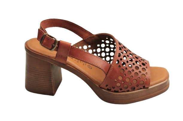 Sandály Hee Shoes 26544 vel.36 Hnědé Španělské Měkké kožené ažurové