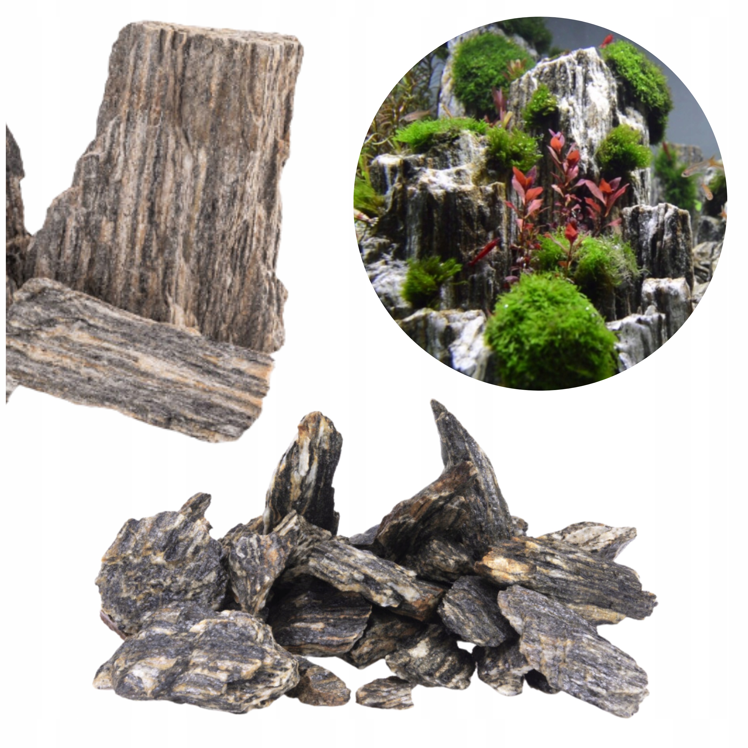 Levně Dřevitá břidlice pro Nano akvárium Grys Kůra jemná 0,5-3 cm 5 kg