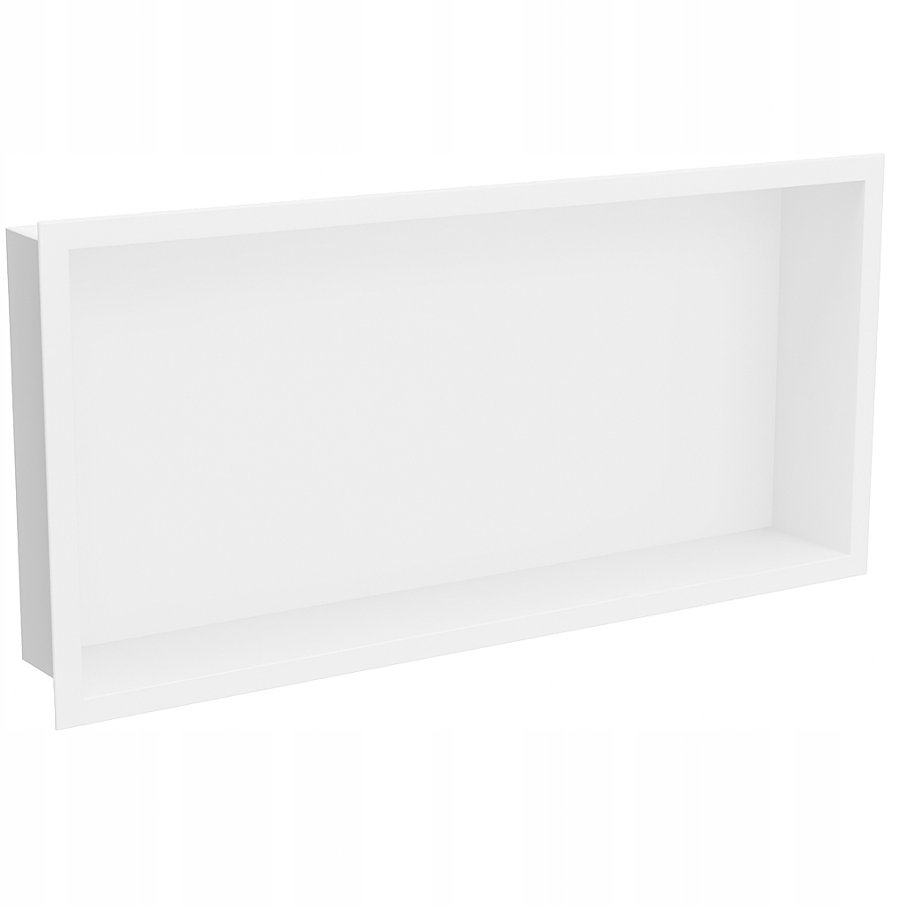 Arceno Nástenná výklenková polica s prírubou 60x30 biela