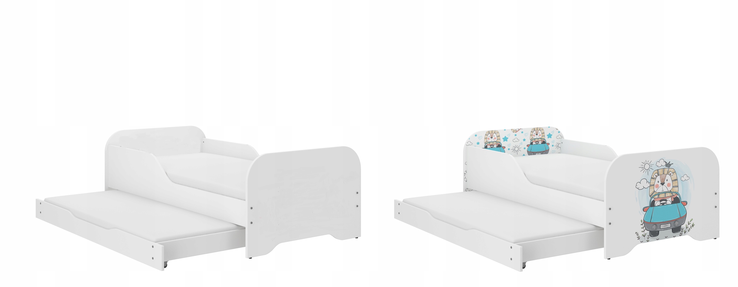 Łóżko dziecięce PODWÓJNE - Miki 160x80 - wysuwane Kolekcja Miki