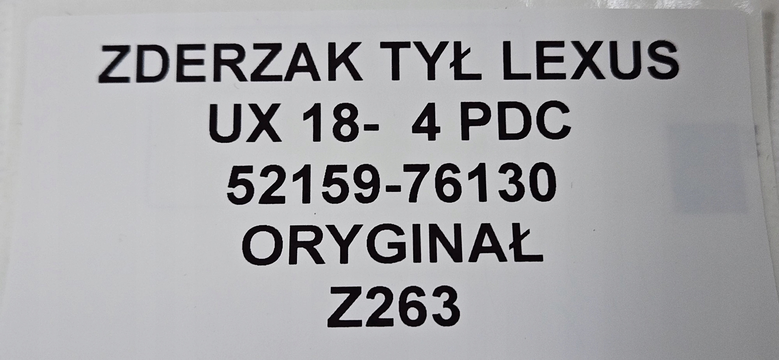Stoßstange heck LEXUS UX 18- 4 PDC 52159-76130 ORYG