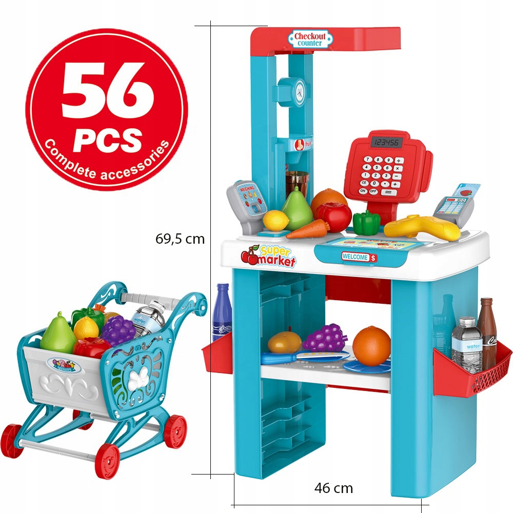 

Zabawa W Supermarket Kasa Wózek Akcesoria