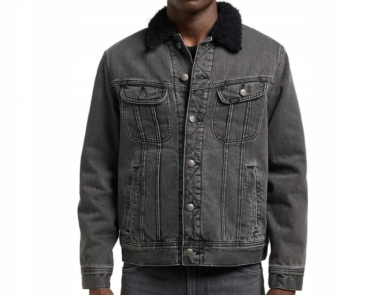 Lee kurtka jeans Sherpa Deep Obsidian z katana misiem L