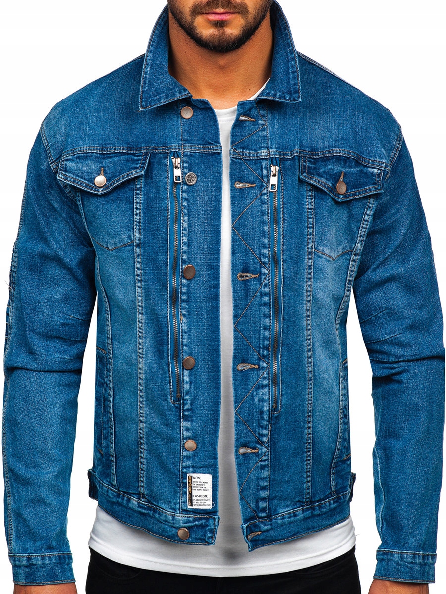 

Kurtka Jeansowa Męska Niebieska MJ508B DENLEY_2XL