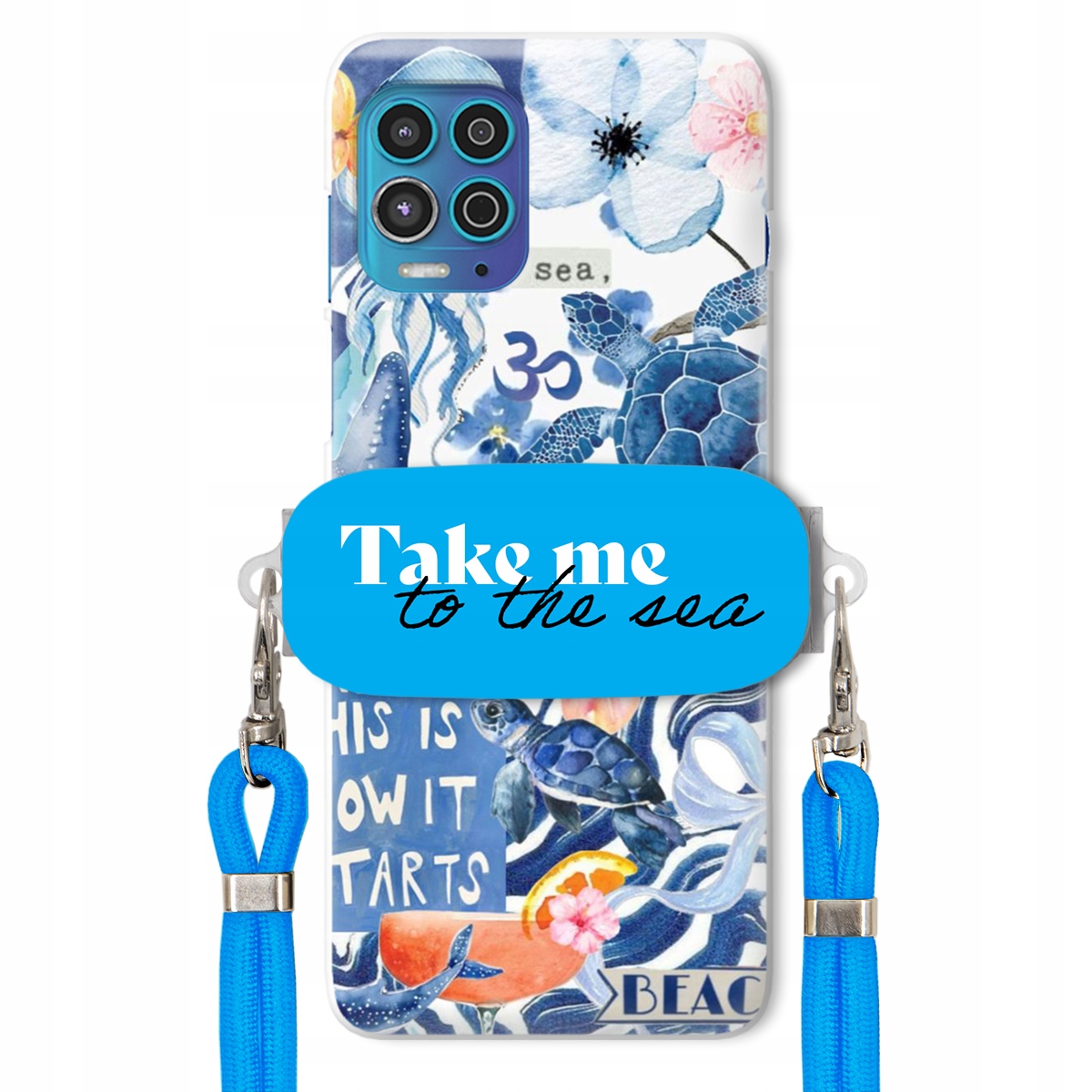 Puzdro pre Motorola G100 Premium Vodítko Modrá Držiak Take Me To The Sea