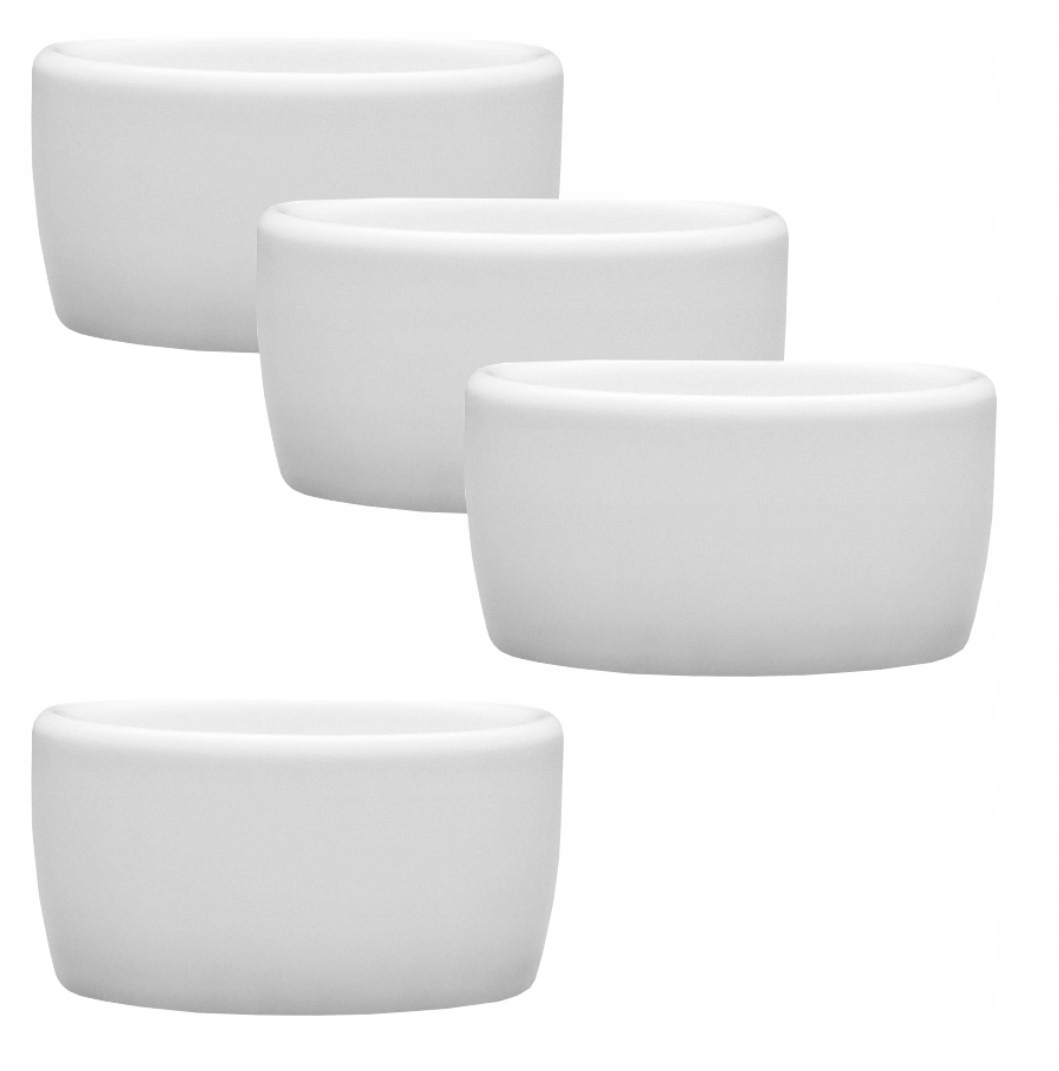 4 x SALATERKA KOKILKA CZARKA 50 ml AMERYKA NA SOSY DIP BIAŁA PORCELANA