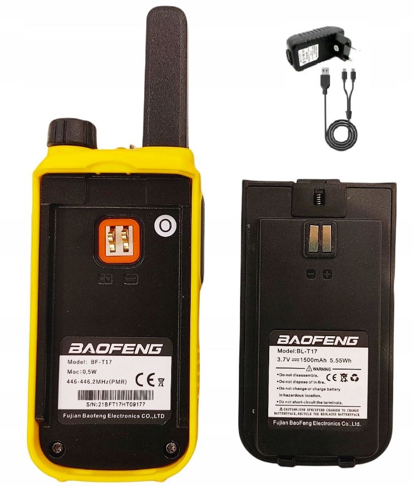2x Krótkofalówka Baofeng BF-T17 walkie talkie CZERWONY Liczba sztuk 2 szt.