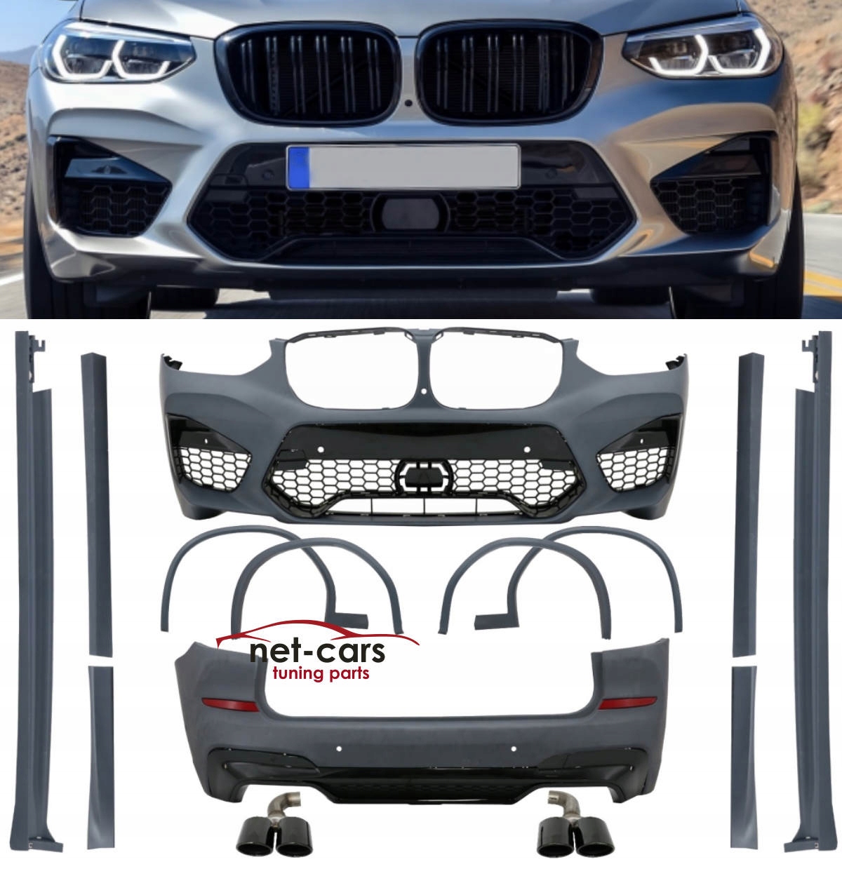 ZDERZAK PRZÓD TYL PROGI BMW X3 G01 X3M M PAKIET NTKTCBBMX3G08M za 10999 ...