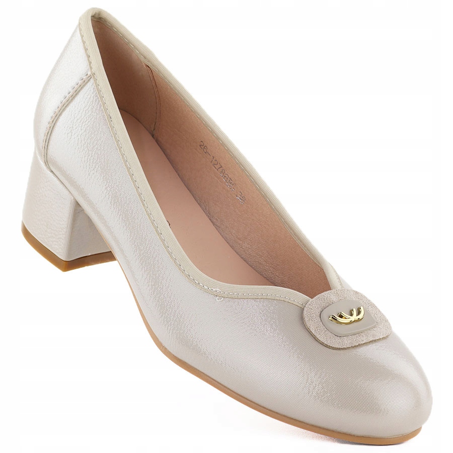 Polobotky na podpatku béžové Potocki SZ12788 39