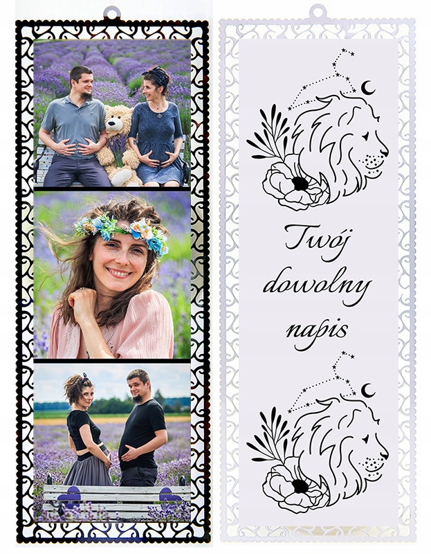 ZAKŁADKA DO KSIĄŻKI TWOJE ZDJĘCIA+ zodiak kwiatowy Wysokość produktu 15.5 cm