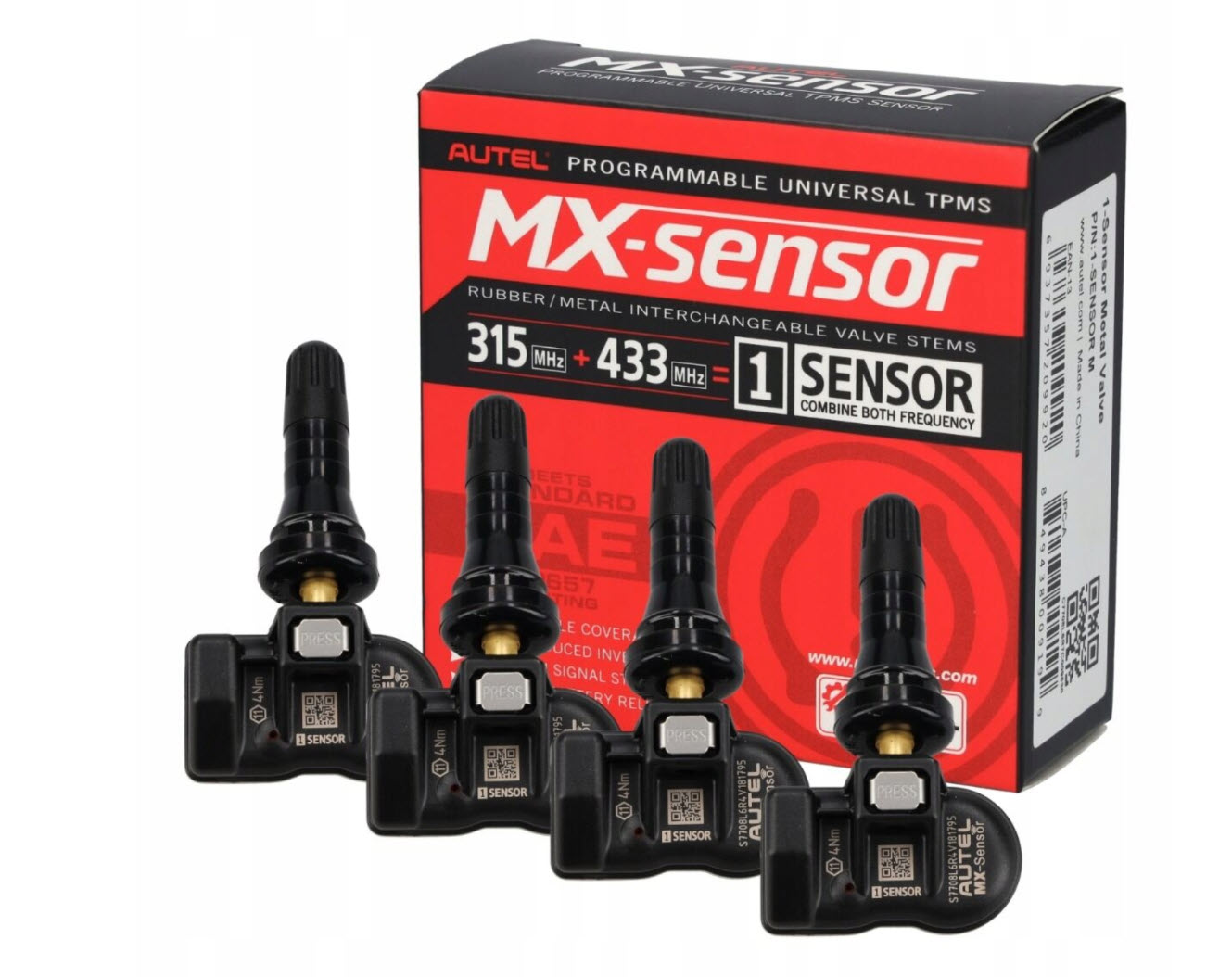 Snímač tlaku pneumatík kolies Tpms Autel MX-Sensor 434/315 MHz gumový 4 kusy