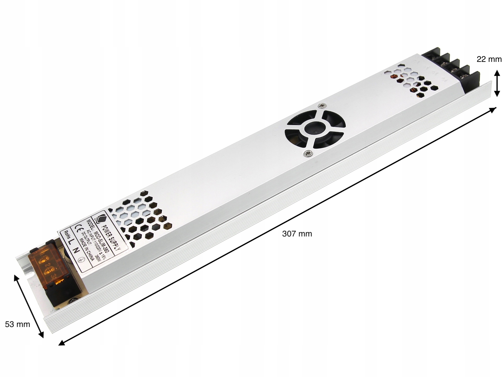 24V ZASILACZ LED MONTAŻOWY 360W 15A SLIM CCT Marka AKB-Poland