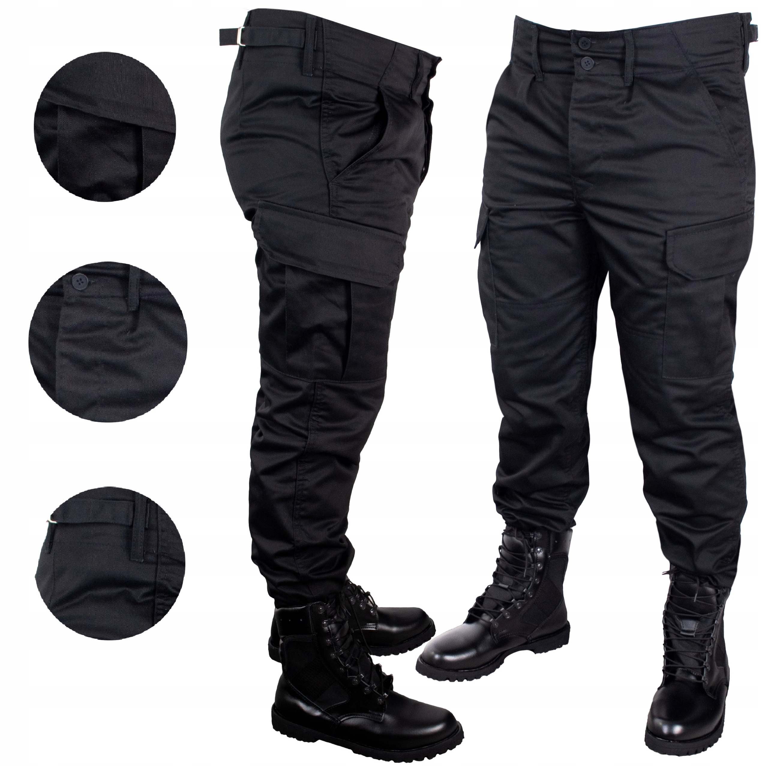 SPODNIE WOJSKOWE CZARNE POLICYJNE GROM TAKTYCZNE r.L