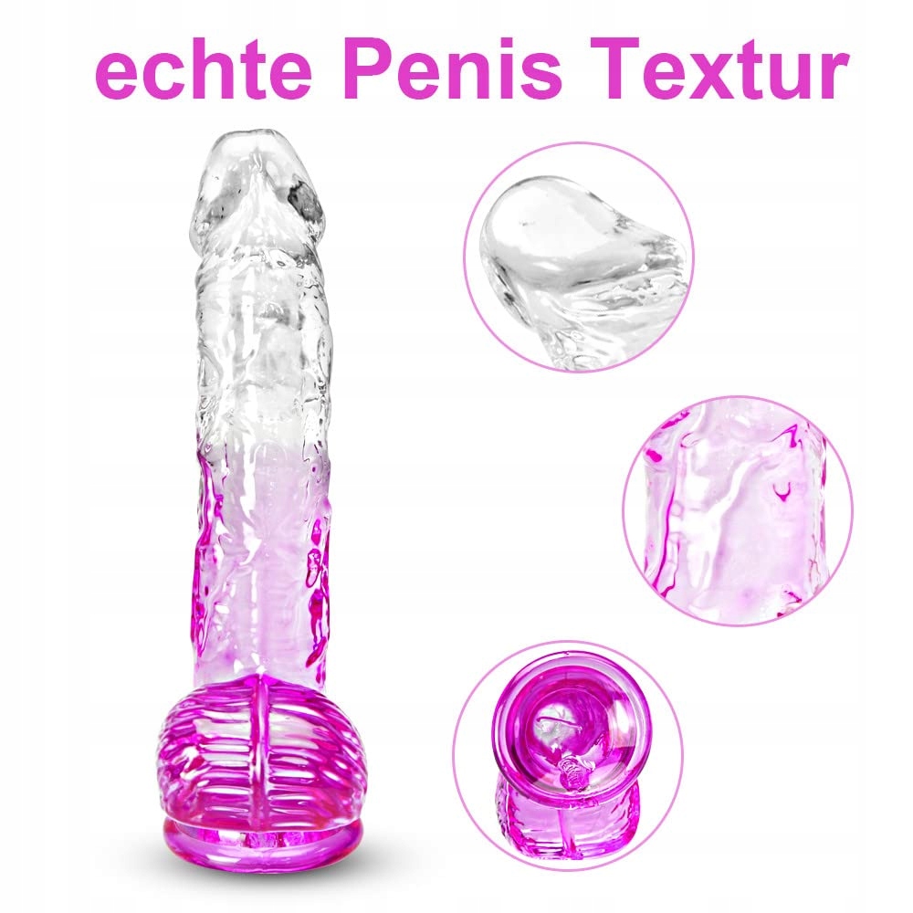 REALISTISCHE Przezroczysty Dildo Z Przyssawką 17cm Dla Kobiet I Mężczyzn — miniatura 2