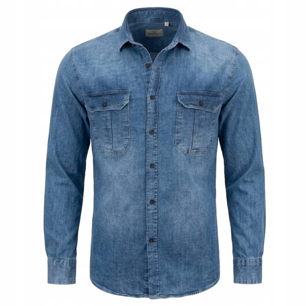 Red Polo košile pánská 4133 jeans riflová 3XL jeans