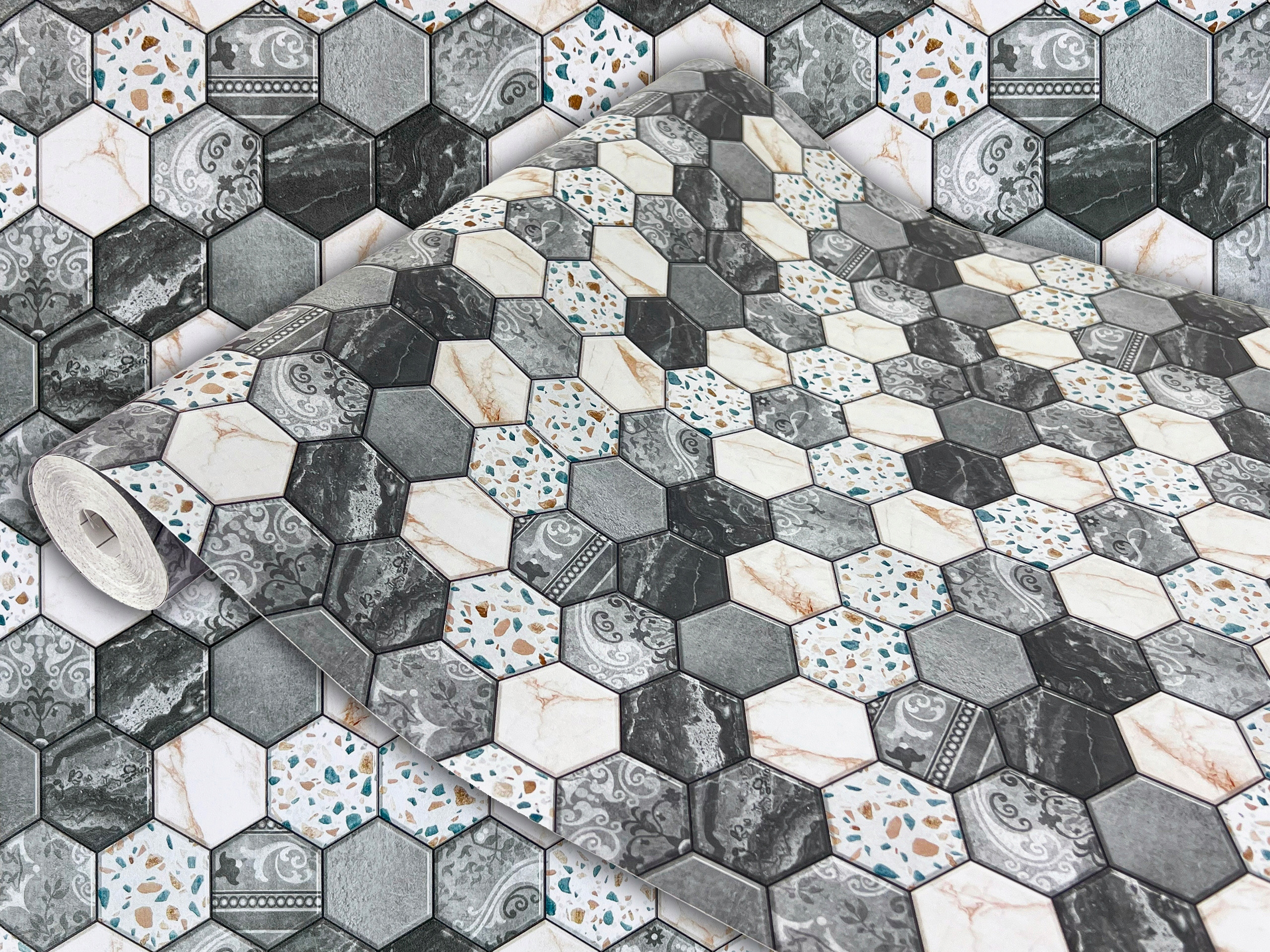 Dekorativní dýha na nábytek Stěny Vzor Šestiúhelníkové dlaždice Fólie