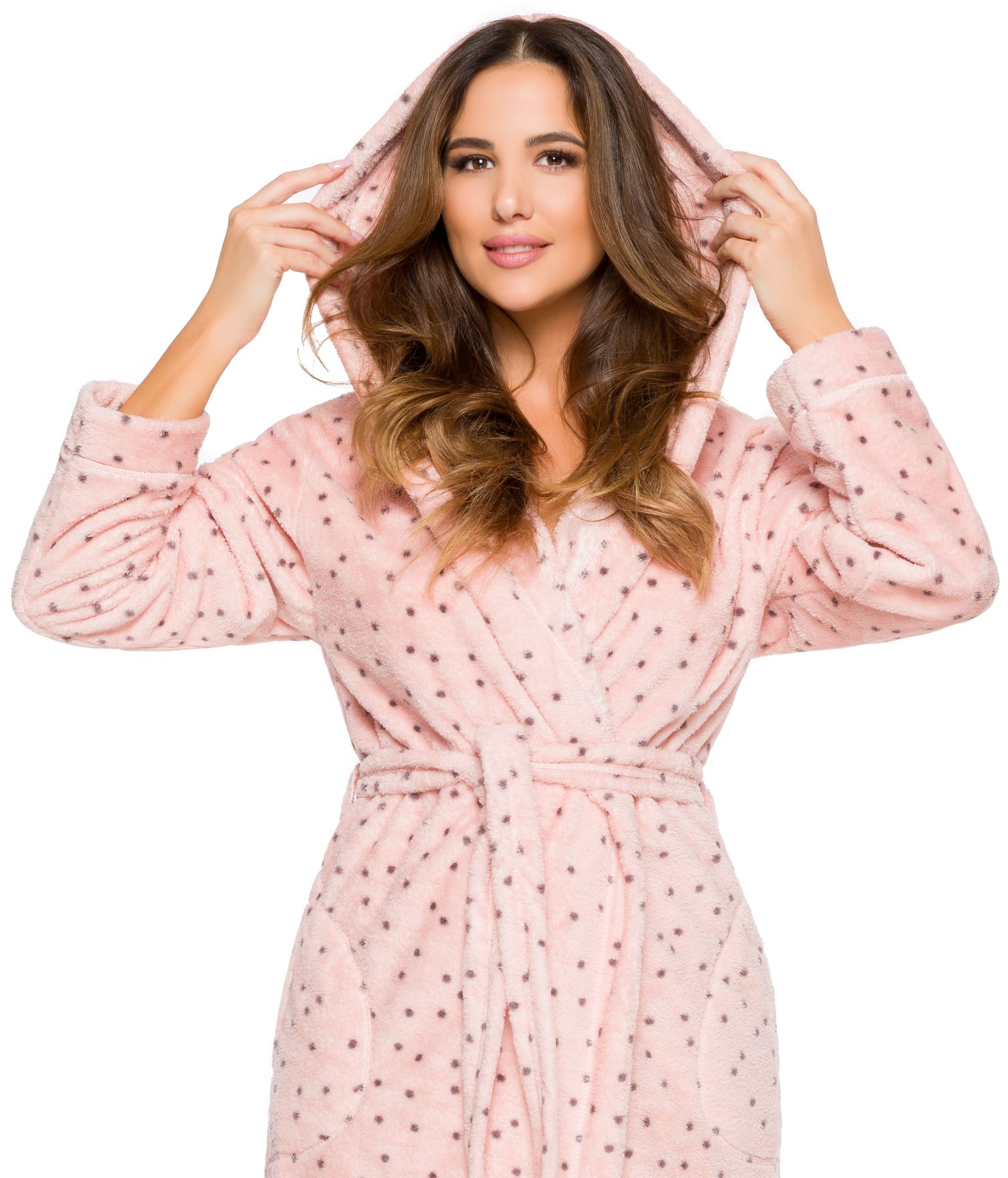 DŁUGI CIEPŁY PUCHOWY DAMSKI SZLAFROK PODOMKA M Rozmiar M