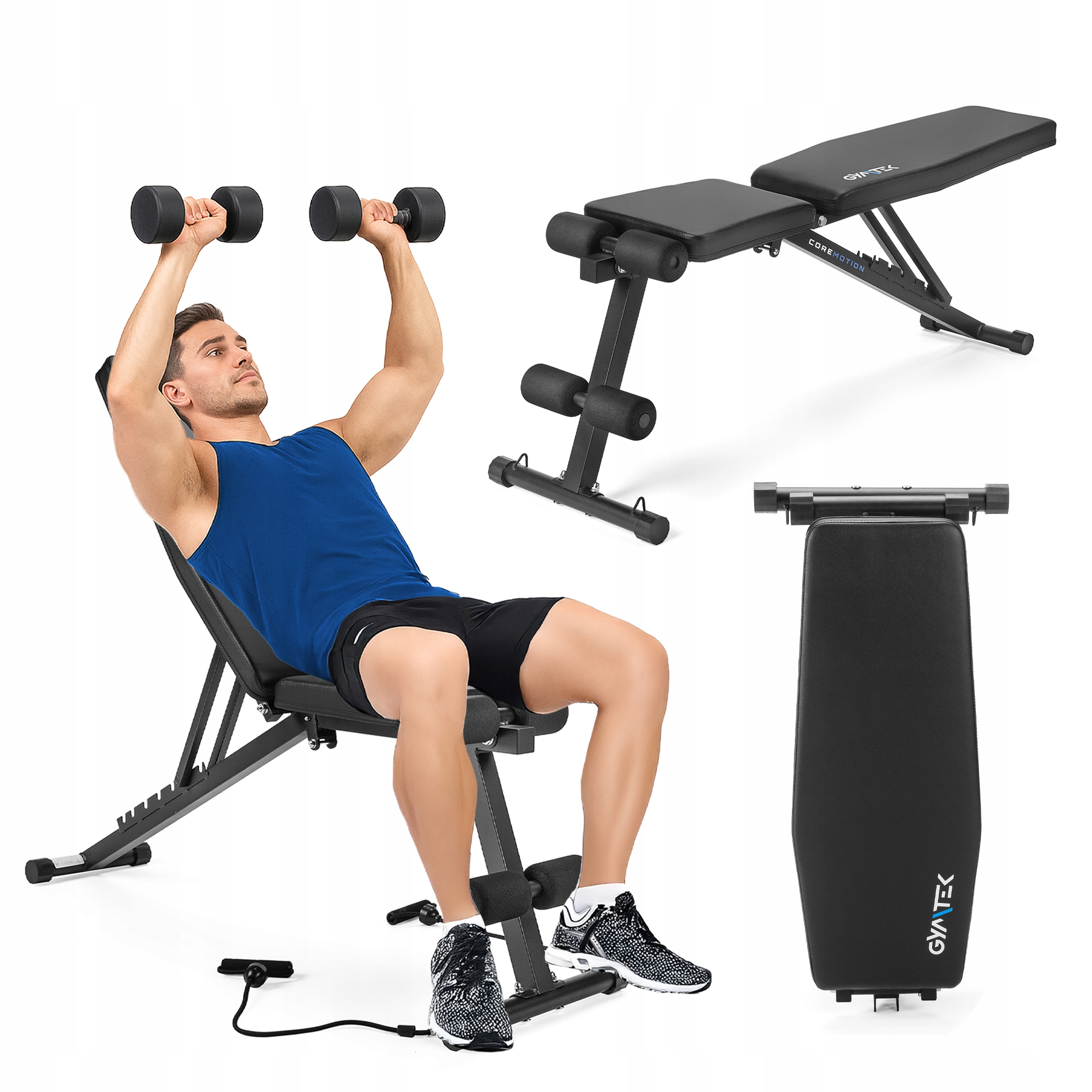 Ławeczka Do Ćwiczeń Ławka Treningowa Regulowana Składana+eskpandery Gymtek