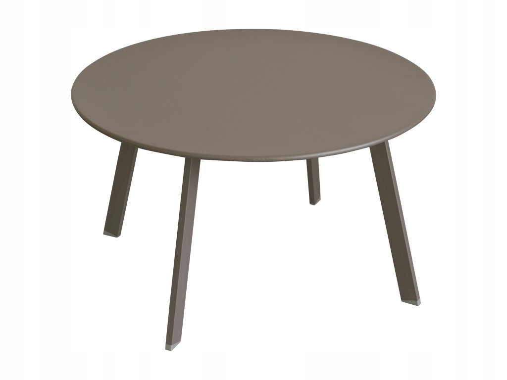 Kovový záhradný stolík Saona, Ø 70 cm, hnedý