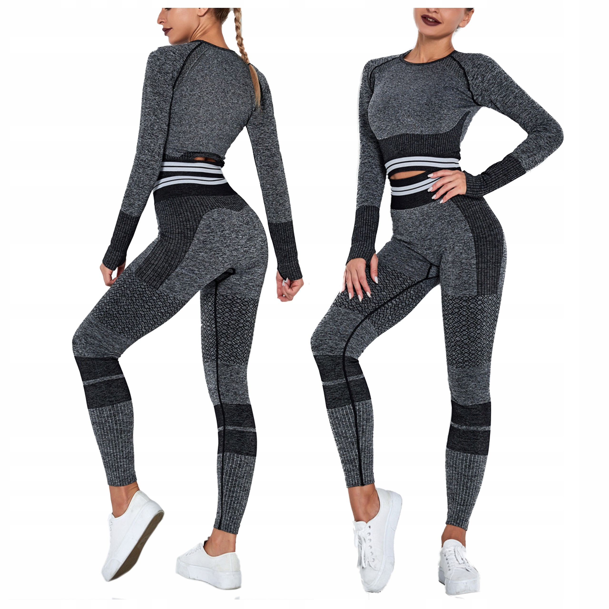 

Komplet Sportowy top legginsy bezszwowe fitness M