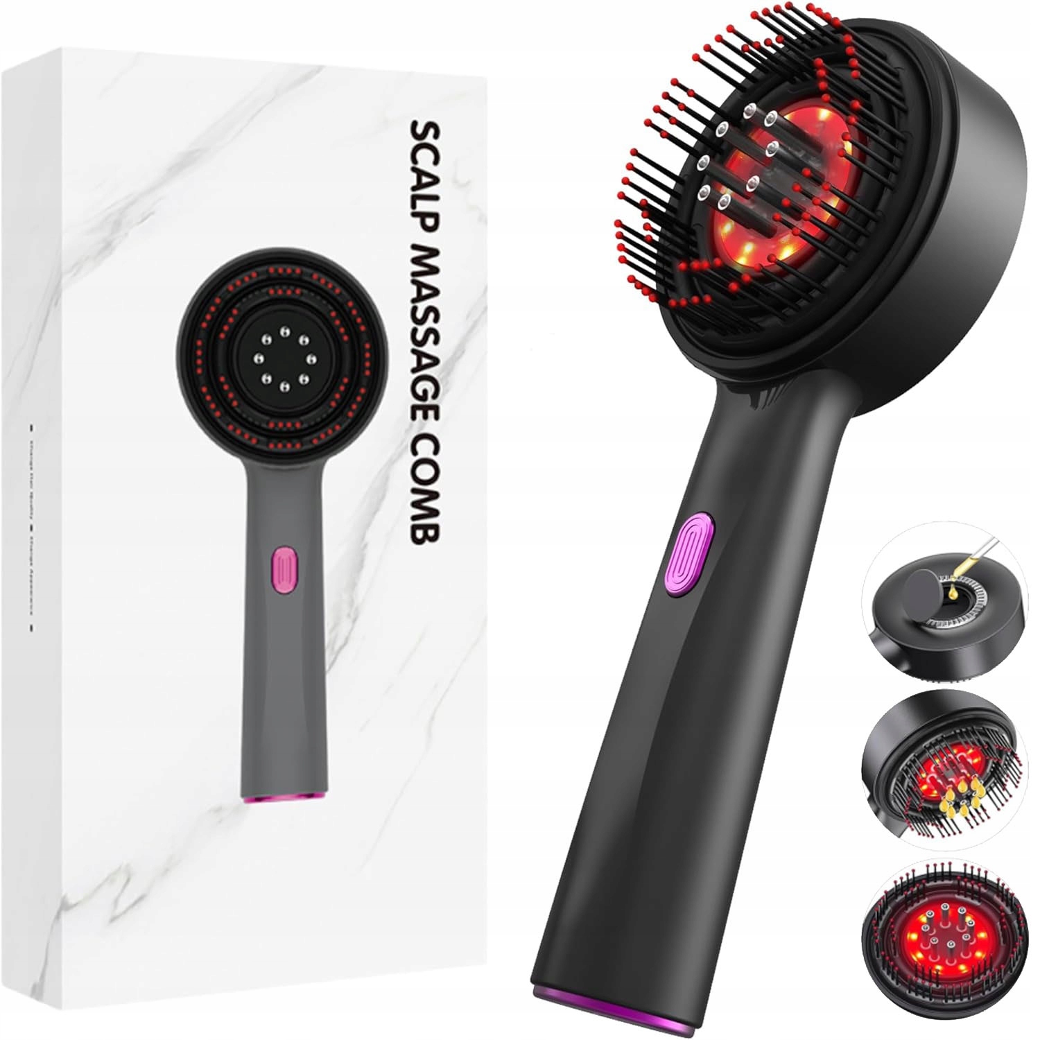 Grzebień Masujący Elektryczna Szczotka Masażer Do Masażu Skóry Głowy