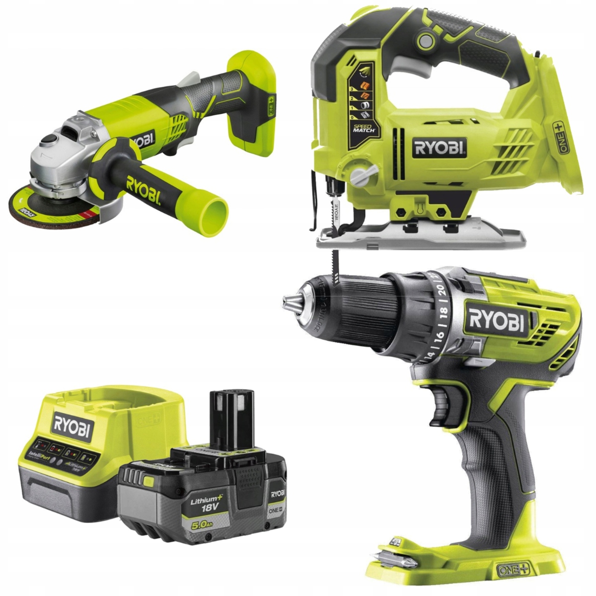 Ryobi Sada Nářadí Combo 3 Elementy 18V Akumulátor S Nabíječkou 18V