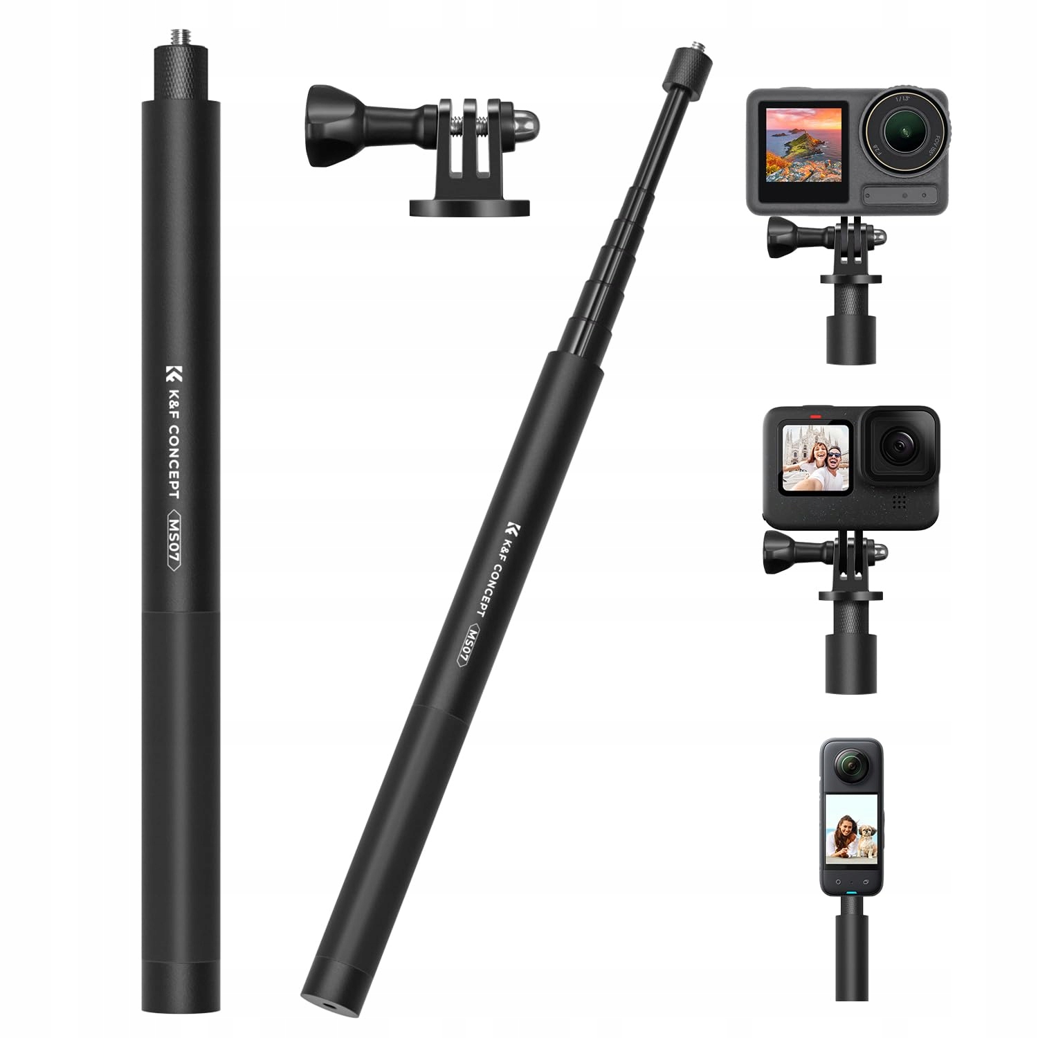 K&F CONCEPT MS07 Kijek Selfie Monopod Do GoPro Insta360 DJI Action