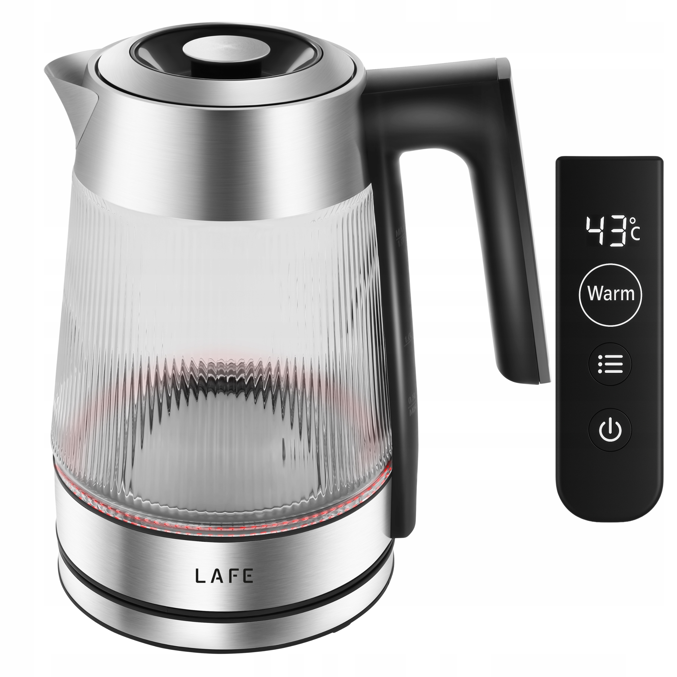 Czajnik Elektryczny Bezprzewodowy 1,7l 2200W Regulacja Temperatury Szklany