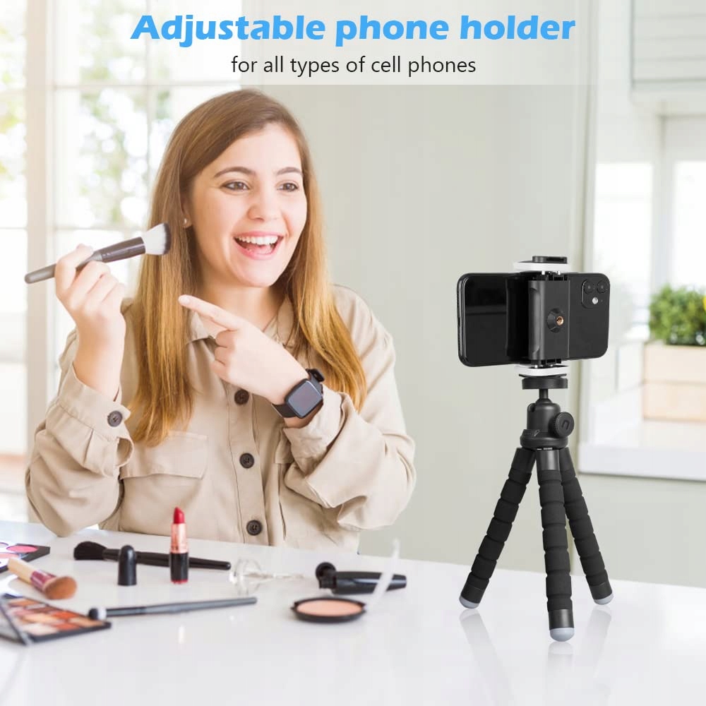 UBEESIZE Statyw Mini Do Smartfona I Kamery Z Pilotem Bluetooth Czarne — miniatura 5