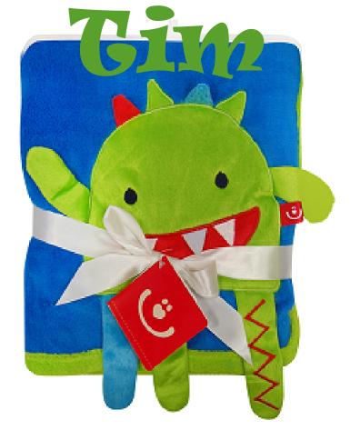 

Kocyk z imieniem 76X102 cm niebieski potworek