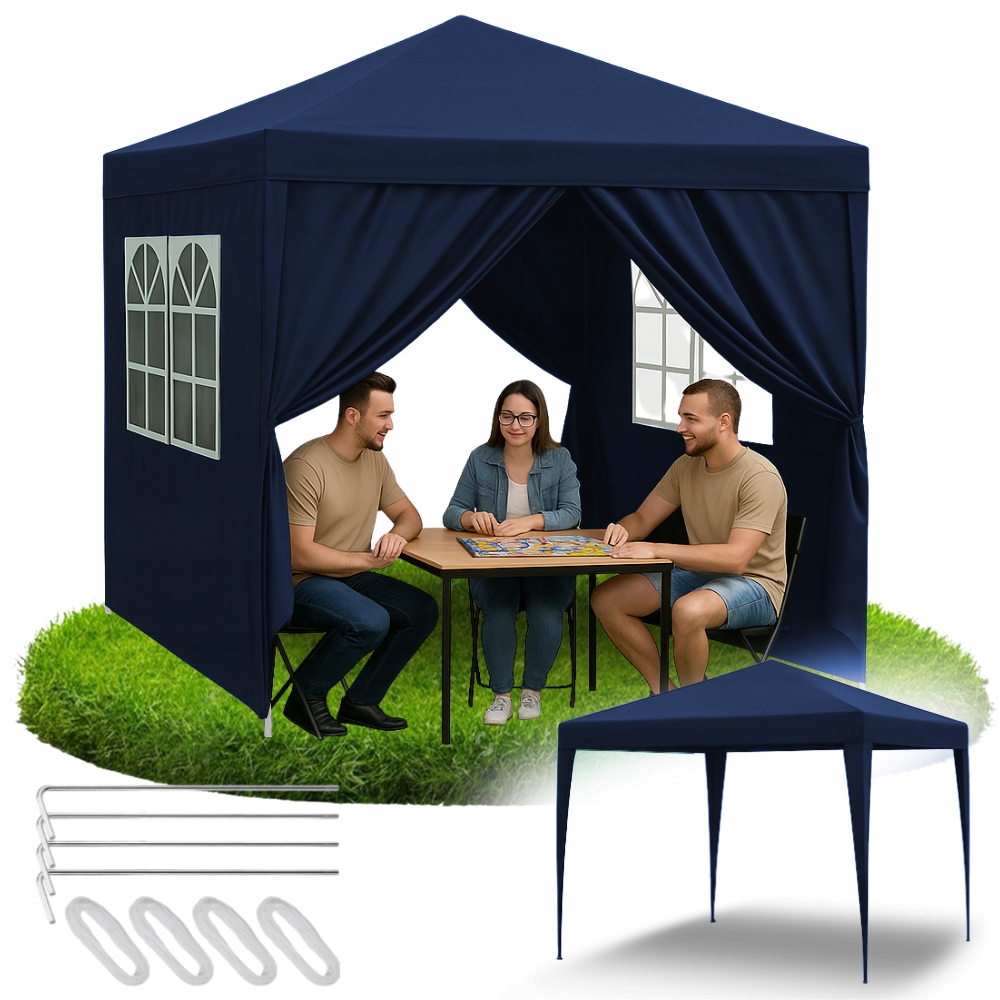 Pawilon ogrodowy namiot handlowy imprezowy altana 4 ścianki boczne okna xxl