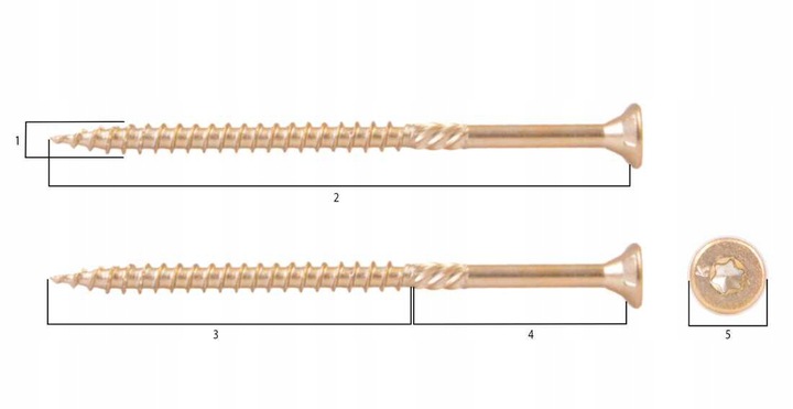 WKRĘTY CIESIELSKIE 6x80 TORX ŁEB STOŻKOWY 100SZT Producent Wkręt-Met
