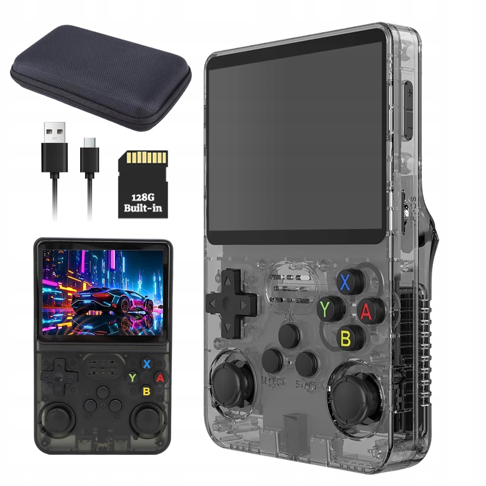 Konsola R36S Przenośna Ekran Hd 3.5 Cala Quad Core 1.5GHZ 10 Emulatorów