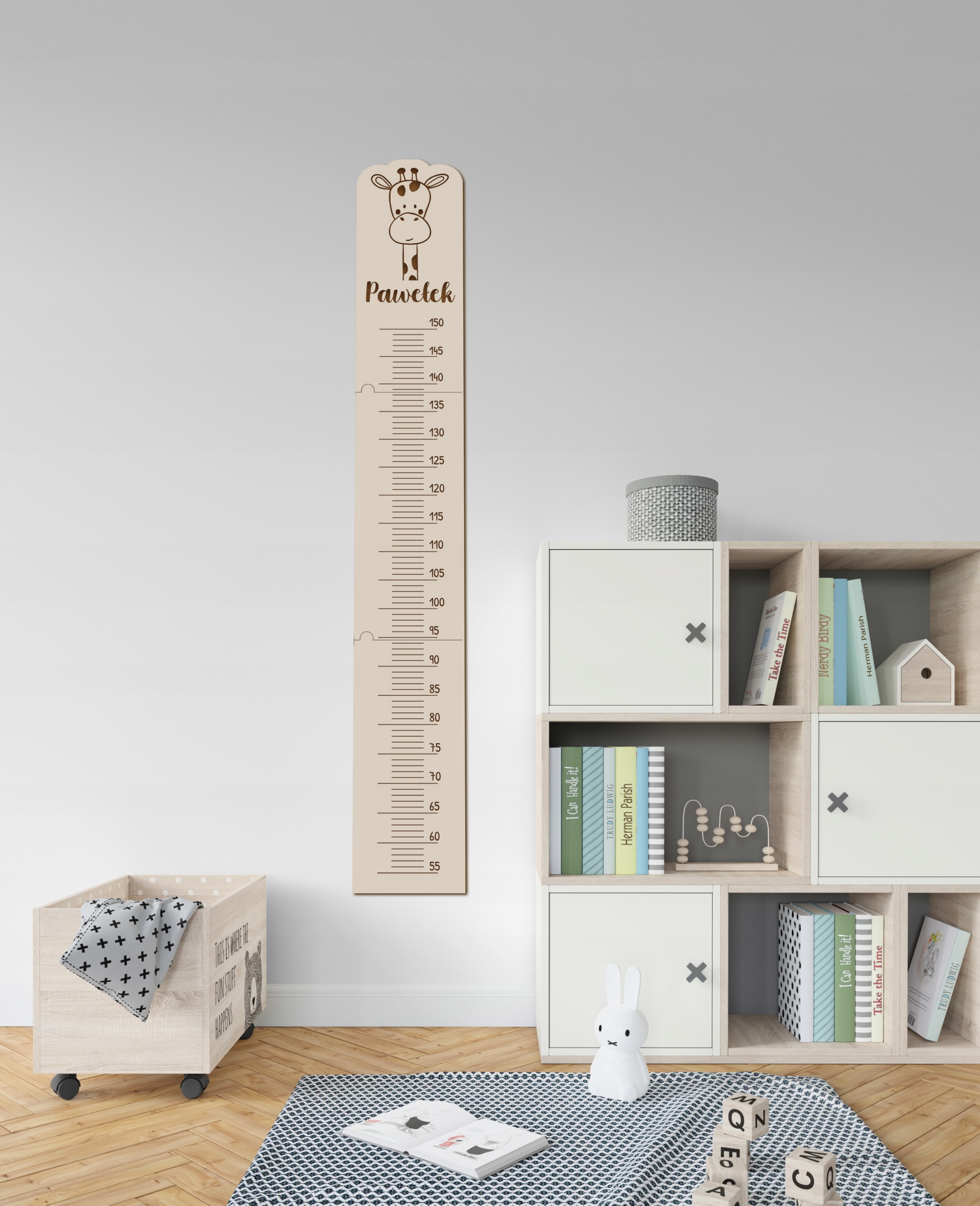 Miarka wzrostu drewniana dla dzieci Linijka do mierzenia wzrostu z IMIENIEM Marka inna marka